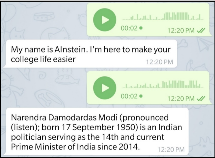 Replies when asked 'who are you?' and 'Who is Narendra Modi?'